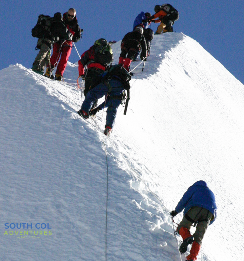 Ascending Towards Island Peak Summit