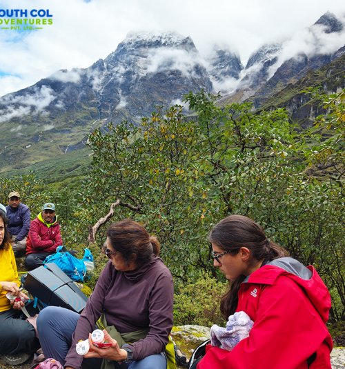 Break During Uphill Climb To Zartwa La Pass
