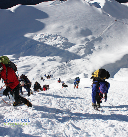 Climbing Towards Island Peak Summit
