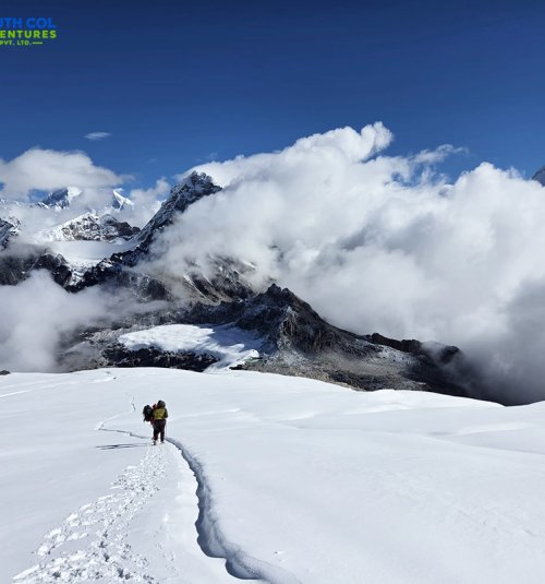 Lhotse And Baruntse Peak View While Descending From High Camp