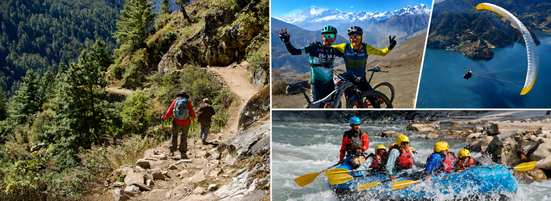 mardi himal trekking rafting, cycling, paragliding